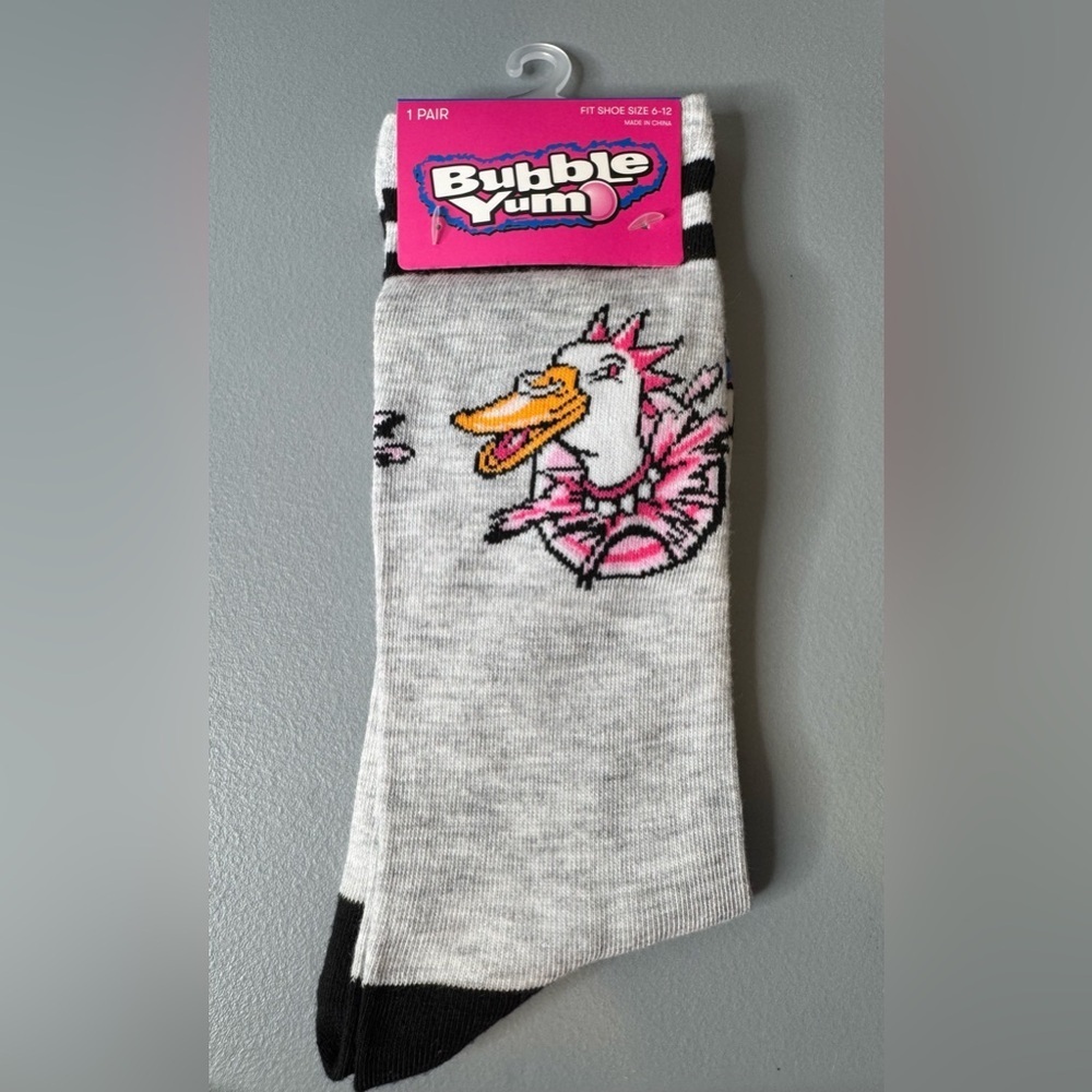 Bubble yum Duck Graphic Crew Socks logo